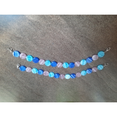 Armband met glaskralen ocean bleu